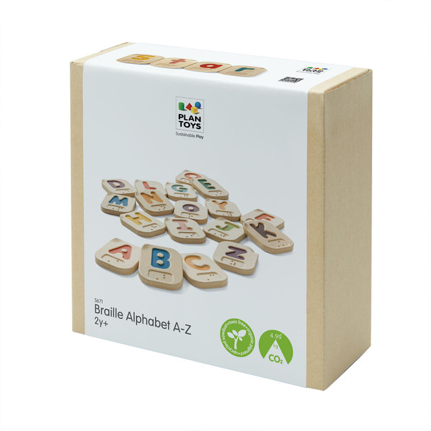 Wooden Braille Alphabet A-Z Tiles