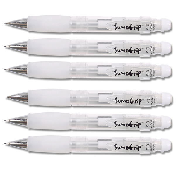 (6 Ea) Sumo-grip 0.5mm Pencil Clear