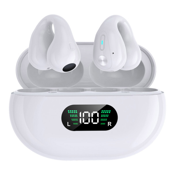 White Wireless Earbuds Bone Conduction