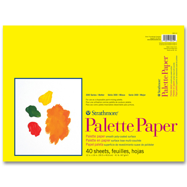 300 Series Palette Paper Pad, Tape Binding, 40 Sheet, 12x16 inch, 1 Count