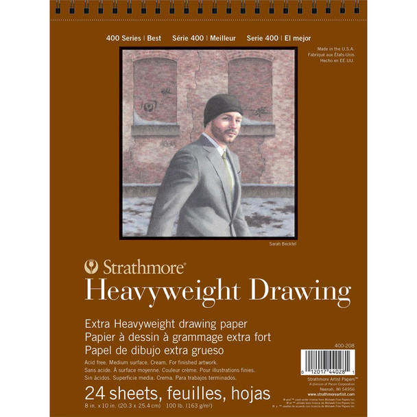 400 Series Drawing Paper Pad, Top Wire Binding, 24 Sheet, 8x10 inch, 1 Count