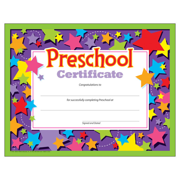 Preschool Certificate , 30 ct