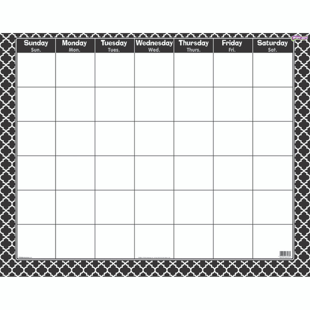 Moroccan Black Wipe-Off Calendar, Monthly