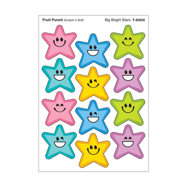 Big Bright Stars, Fruit Punch Scent Scratch 'n Sniff Stinky Stickers, Pack of 48