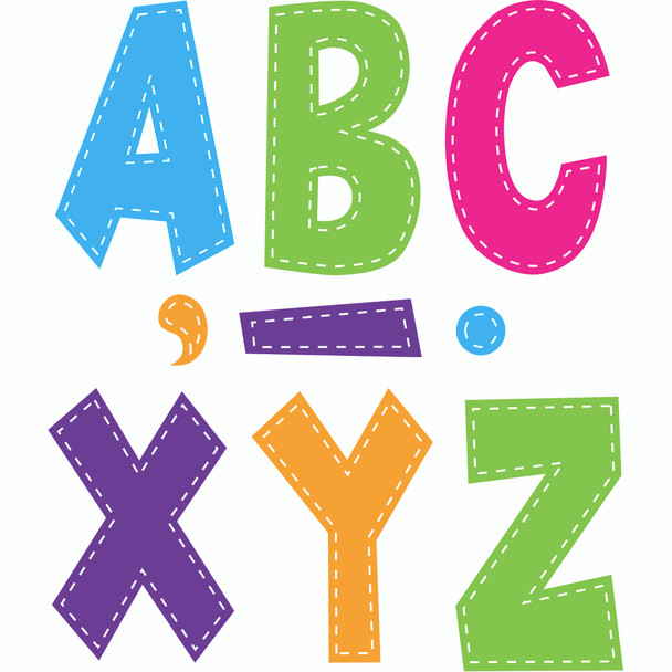 Multi Bright Stitch 7" Fun Font Letters, 120 Pieces
