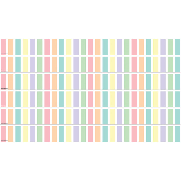 Pastel Pop Stripes Straight Border Trim, 35 Feet Per Pack, 6 Packs