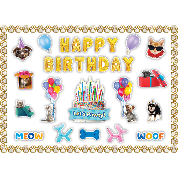 Cats and Dogs Happy Birthday Create & Decorate Quick Kit, 95 Pieces