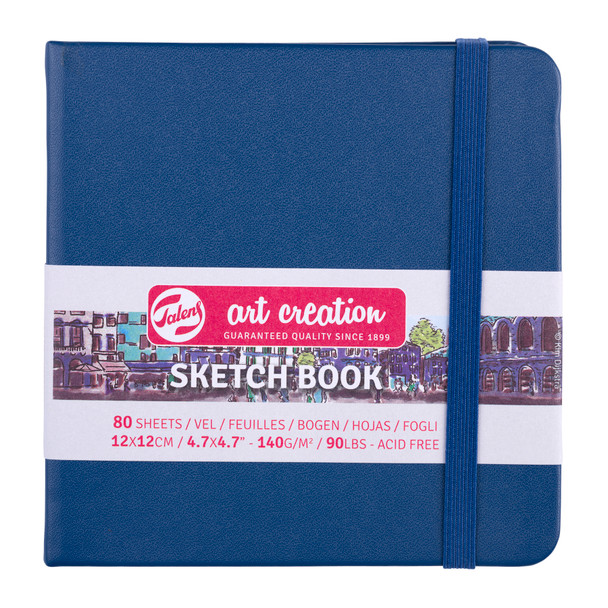 Sketchbook, 80 Sheets, 90lbs, Navy Blue Cover, 4.7" x 4.7"
