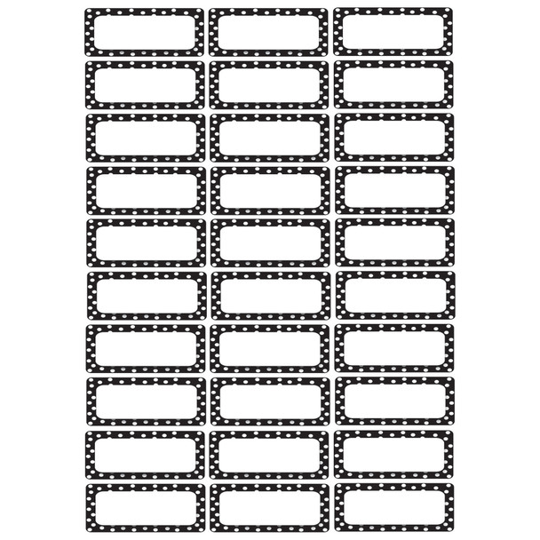 Die-Cut Magnetic Foam Black & White Dots Labels/Nameplates, Pack of 30