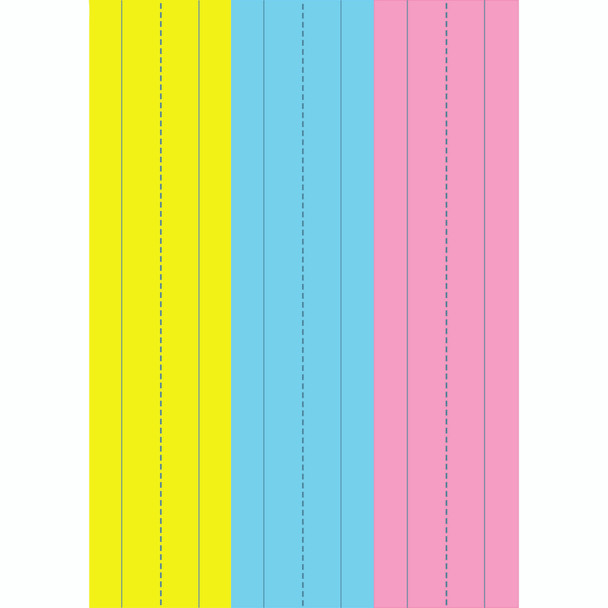 Die-Cut Magnetic Pink/Blue/Yellow Sentence Strips, 2.75" x 11", Pack of 3