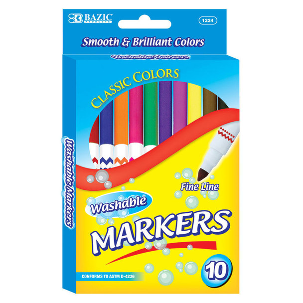 Washable Markers, Super Tip, 10 colors