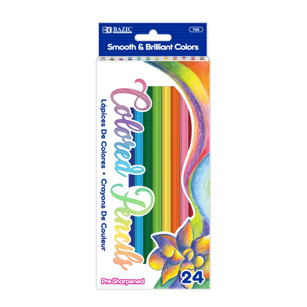 Colored Pencils, Assorted Colors, Pack of 24