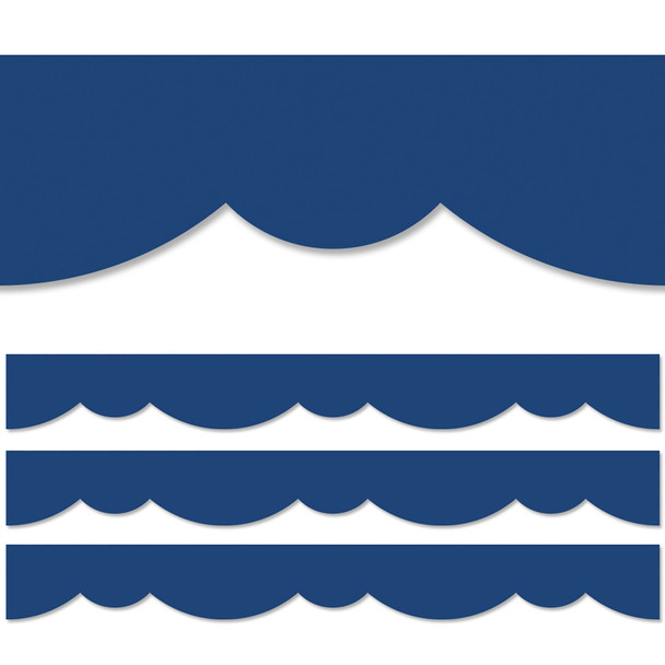 Blue Stylish Scallops EZ Border, 48 Feet, 3 Packs Blue Stylish Scallops EZ Border, 48 Feet, 3 Packs