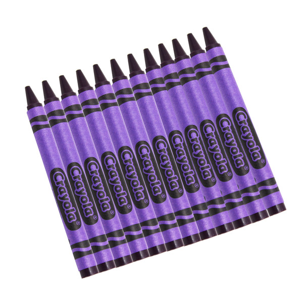 Single Color Bulk Crayons, Regular Size, Violet, 12 Count