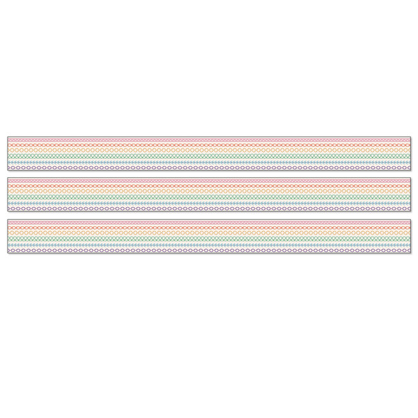(3 Pk) Rainbow Stitched Border
