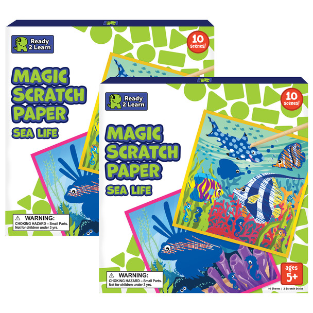 (2 St) Magic Scratch Paper Sea-life
