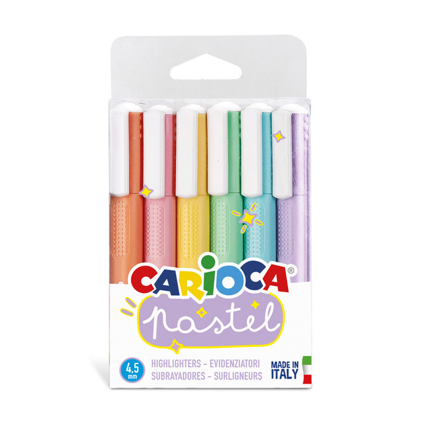 Pastel Washable Highlighters - 6 Pieces