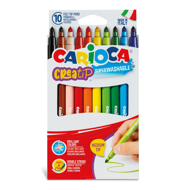 Creatip Medium Tip Washable Felt Tip Pens - 10 Pieces