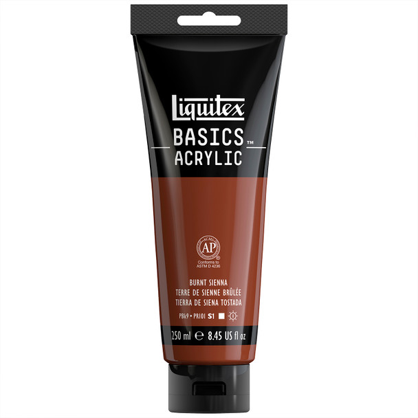 BASICS Acrylic Paint, 250 mL, Tube, Burnt Sienna