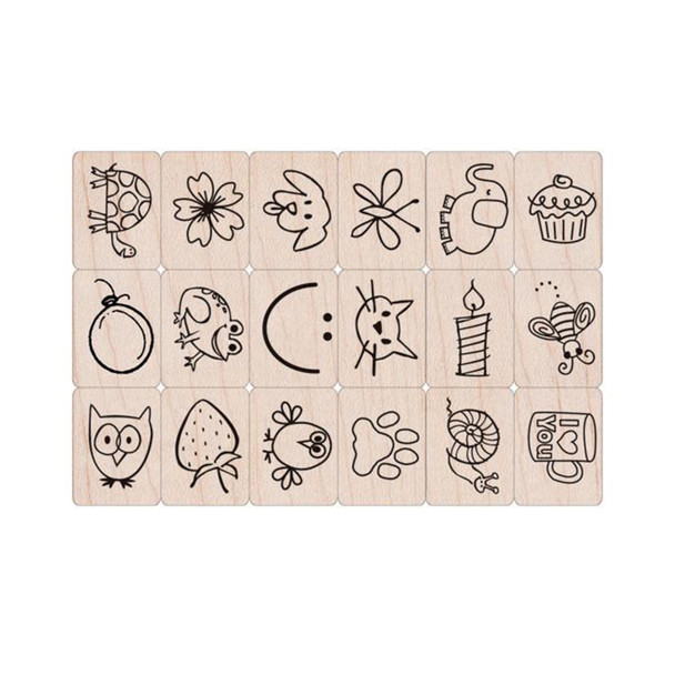 Ink 'n' Stamp Fun Stuff Stamps, Set of 18