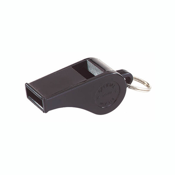 Black Plastic Whistles, Set of 12