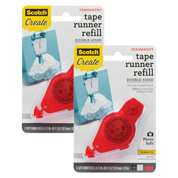 (2 Rl) Adhesive Dot Roller Refill 49ft