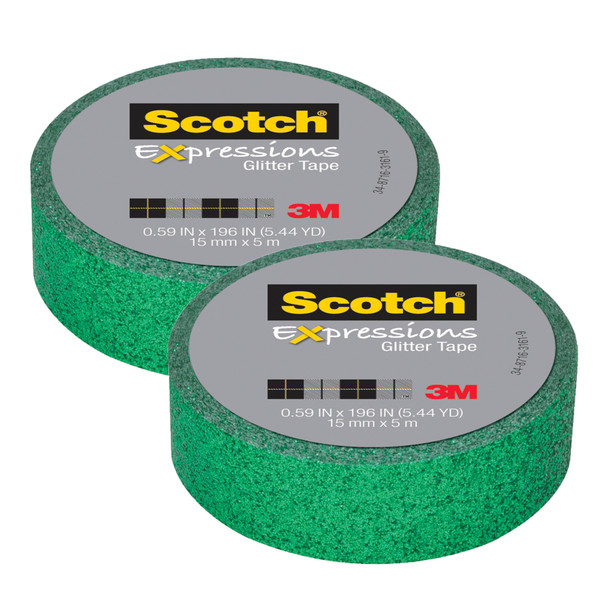(2 Rl) Dk Green Glitter Tape 196in