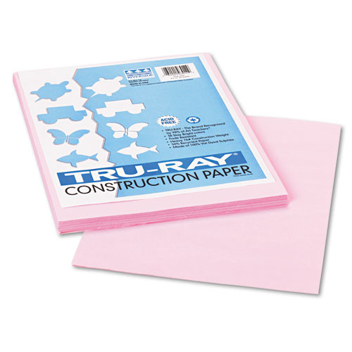 Construction Paper, Heavyweight, Pink, 9" x 12", 50 Sheets