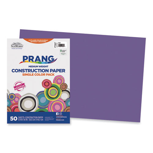 Construction Paper, Medium Weight, Violet, 12" x 18", 50 Sheets