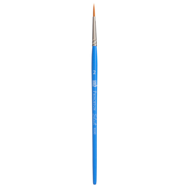 Select Artiste Round Brush, Synthetic Bristles, Short Handle Mixed Media Paintbrush, Jewel Blue, Size 2, 1 Count