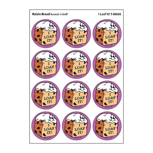 I Loaf It!/Raisin Bread Scent Retro Scratch 'n Sniff Stinky Stickers®, 24 Per Pack, 6 Packs I Loaf It!/Raisin Bread Scent Retro Scratch 'n Sniff Stinky Stickers®, 24 Per Pack, 6 Packs