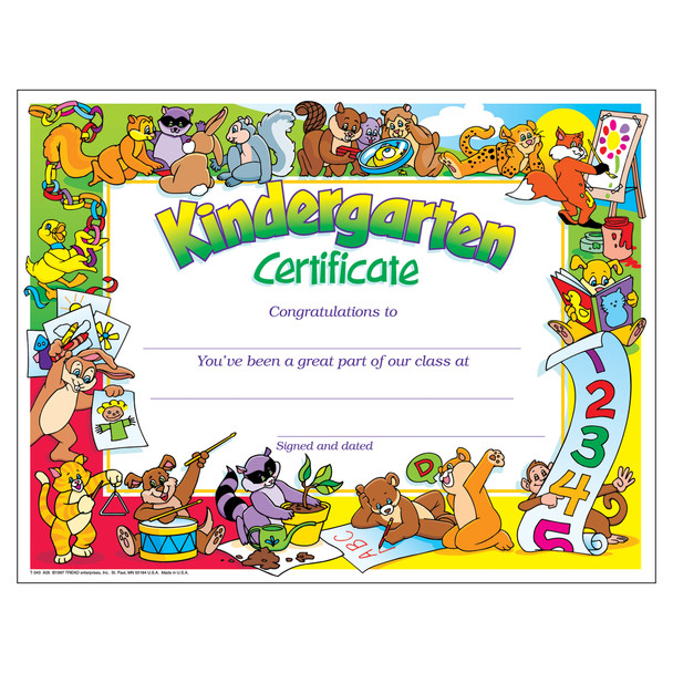 Kindergarten Certificate , 30 ct - T-343