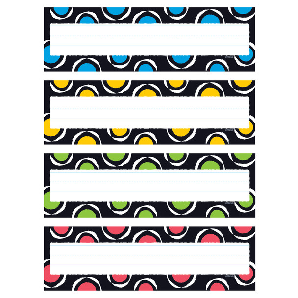 Bold Strokes Circles Desk Toppers Name Plates Var.Pk., 32 ct