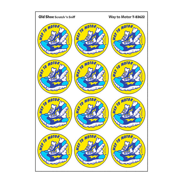 Way to Motor/Old Shoe Scented Stickers, Pack of 24