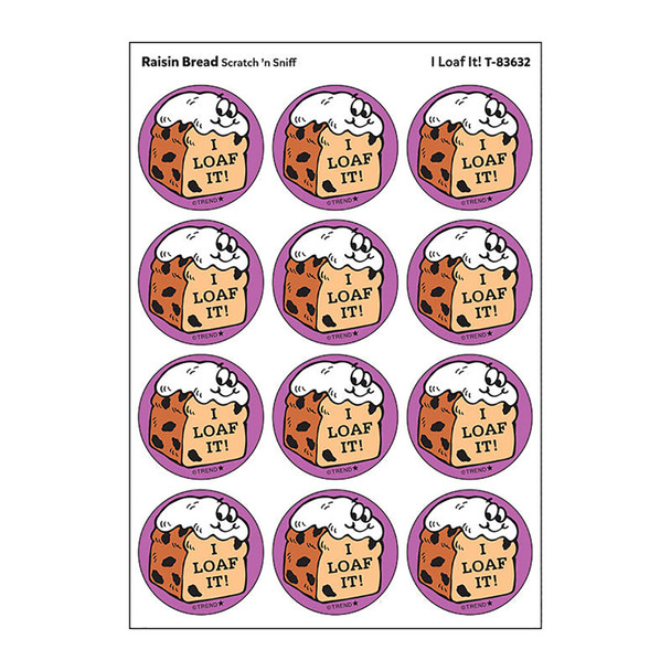I Loaf It!/Raisin Bread Scent Retro Scratch 'n Sniff Stinky Stickers, 24 ct.