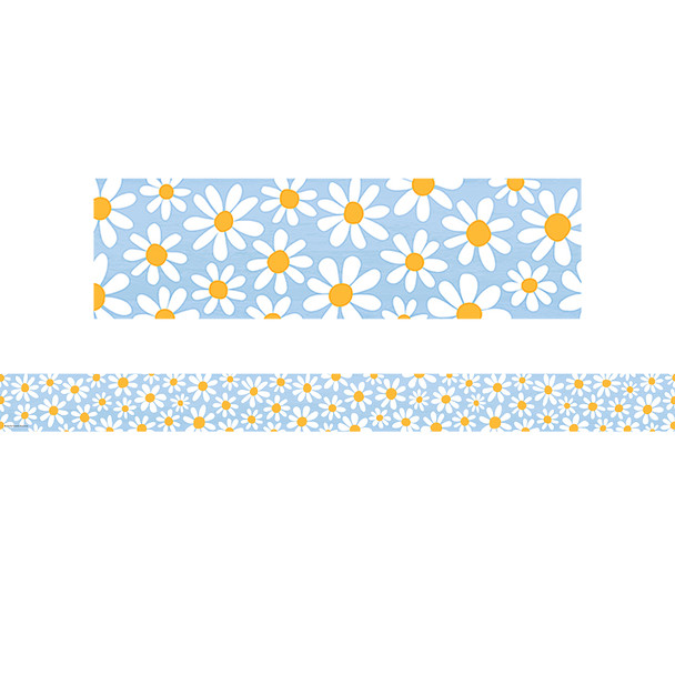 Daisies Straight Border Trim, 35 Feet