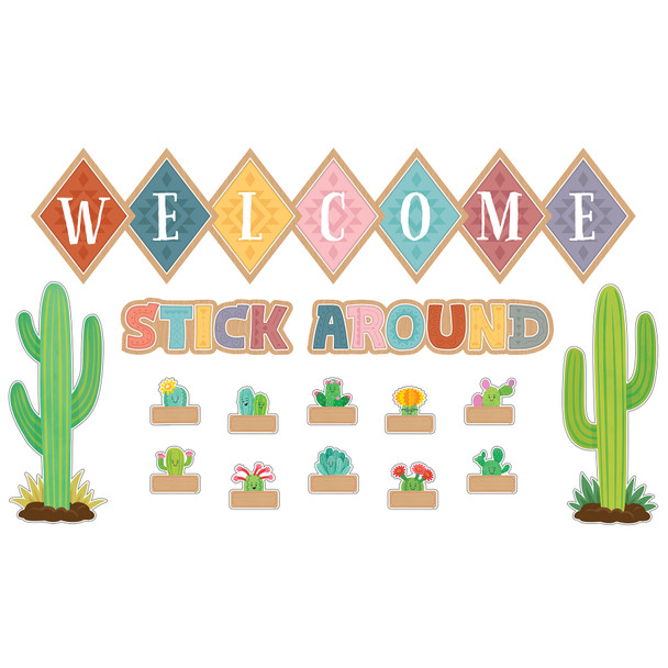 Happy Cactus Crew Welcome Bulletin Board Set, 48 Pieces