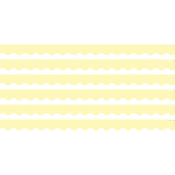 Pastel Yellow Scalloped Border Trim, 35 Feet Per Pack, 6 Packs