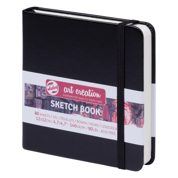 Sketchbook, 80 Sheets, 90lbs, Black Cover, 4.7" x 4.7"