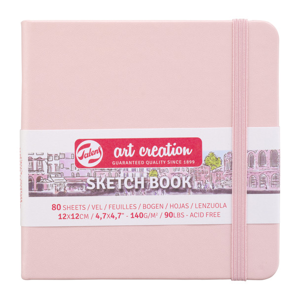 Sketchbook, 80 Sheets, 90lbs, Pastel Pink Cover, 4.7" x 4.7"