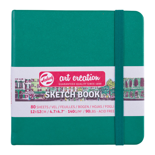 Sketchbook, 80 Sheets, 90lbs, Forest Green Cover, 4.7" x 4.7"