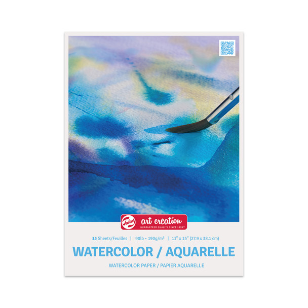 Watercolor Paper Pad, 90lbs, 11" x 15", 15 Sheets
