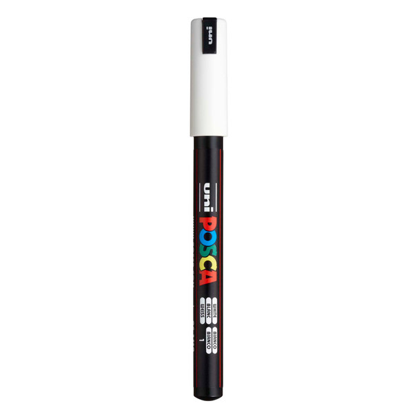 uni POSCA PC-1MR Water-Based Paint Markers, Extra Fine Tip (0.7mm), White