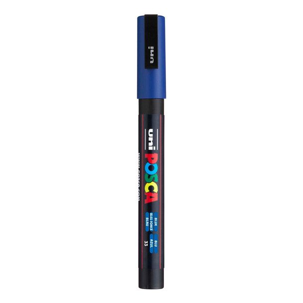 uni POSCA PC-3M Water-Based Paint Markers, Reversible Fine Tip (0.9-1.3mm), Blue