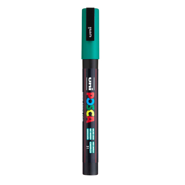 uni POSCA PC-3M Water-Based Paint Markers, Reversible Fine Tip (0.9-1.3mm), Emerald Green