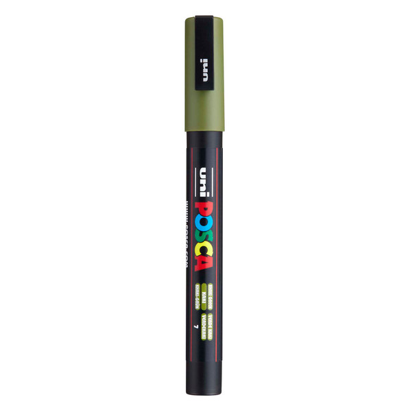uni POSCA PC-3M Water-Based Paint Markers, Reversible Fine Tip (0.9-1.3mm), Khaki Green