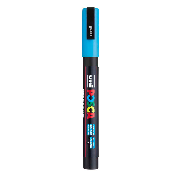 uni POSCA PC-3M Water-Based Paint Markers, Reversible Fine Tip (0.9-1.3mm), Light Blue