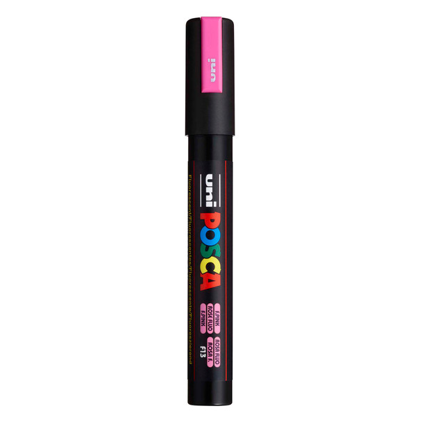 uni POSCA PC-5M Water-Based Paint Markers, Reversible Medium Tip (1.8-2.5mm), Fluorescent Pink