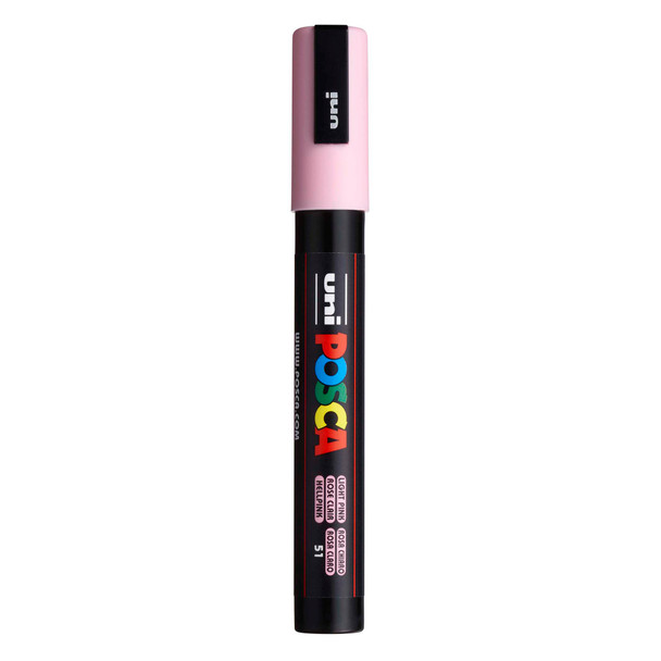 uni POSCA PC-5M Water-Based Paint Markers, Reversible Medium Tip (1.8-2.5mm), Light Pink