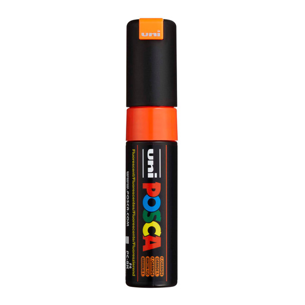 uni POSCA PC-8K Water-Based Paint Markers, Broad Tip (8mm), Fluorescent Orange